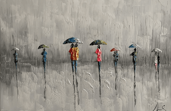 Maleri - A Walk in the Rain II - 120x80 cm