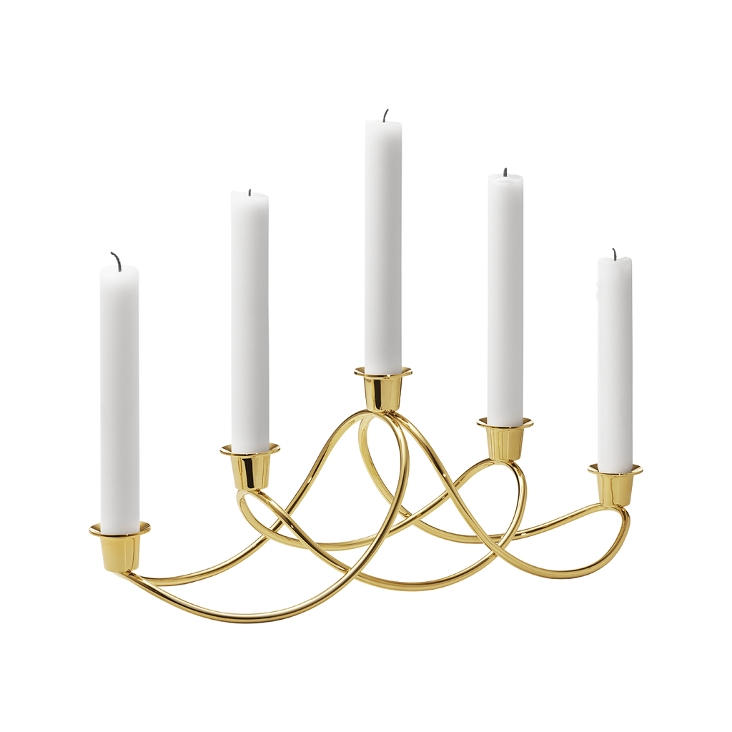 Georg Jensen - Harmony - Lysestage - H14 cm - Rustfrit stål belagt med 18 kt. guld