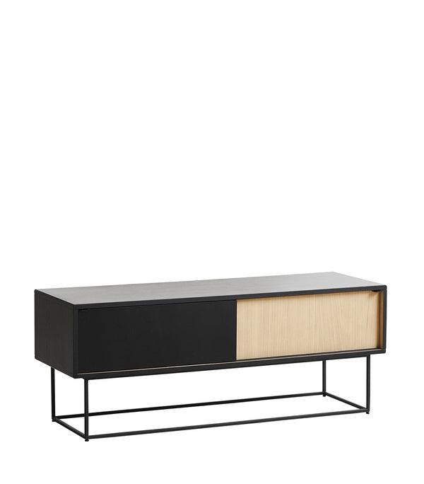 Woud - VIRKA - Skænk / TV-møbel - LAV SORT / EG 120 cm - Flere farver