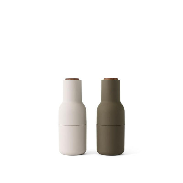 Menu - Salt og Peberkværn - Bottle Grinder - Hunting Green & Beige/Valnød - 2-Pack
