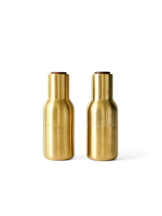Menu - Salt og Peberkværn - Bottle Grinder - Brushed Brass/Walnut - 2-pack