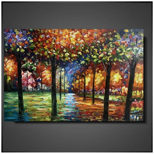 Maleri - Colorful Forest - 120x80 cm
