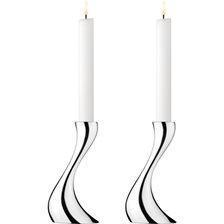 Georg Jensen - Cobra - Lysestagesæt - Lille - H16 cm - 2 stk. - Rustfrit stål