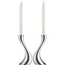 Georg Jensen - Cobra - Lysestagesæt - Mellem - H20 cm - 2 stk. - Rustfrit stål