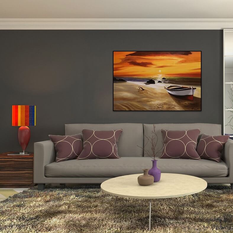 Maleri - Sunset - 120x80 cm
