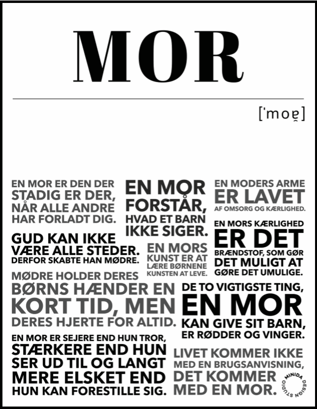 Plakat - Mor Er Den Bedste - Minida